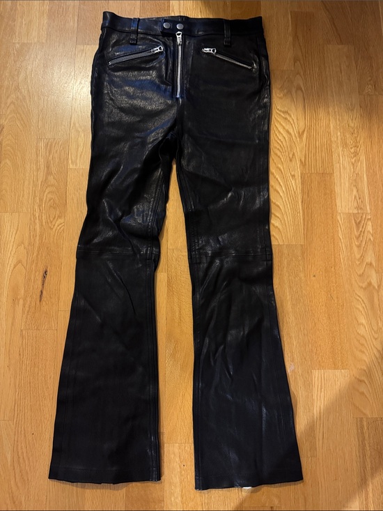 rag & bone Denim - RAG and Bone Black Leather Women’s Flared Jeans